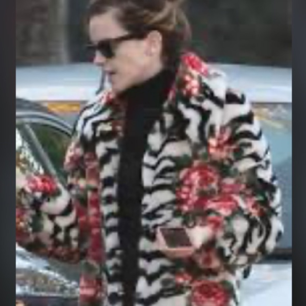 Shrimps Zio Faux Fur Coat, Tiger Rose, UK 6, US 2 - Picture 16 of 16